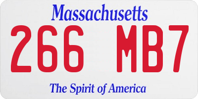 MA license plate 266MB7