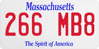 MA license plate 266MB8