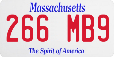 MA license plate 266MB9