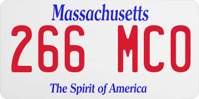 MA license plate 266MC0