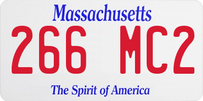 MA license plate 266MC2