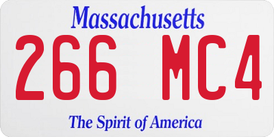 MA license plate 266MC4