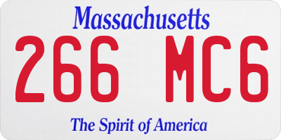 MA license plate 266MC6