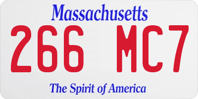 MA license plate 266MC7