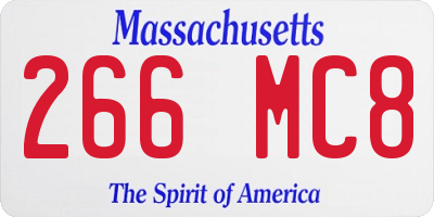 MA license plate 266MC8