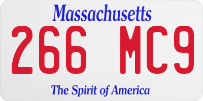 MA license plate 266MC9
