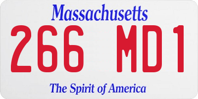 MA license plate 266MD1