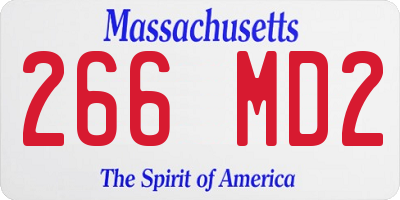 MA license plate 266MD2