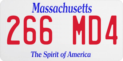 MA license plate 266MD4
