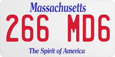 MA license plate 266MD6