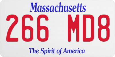 MA license plate 266MD8