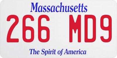MA license plate 266MD9