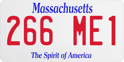 MA license plate 266ME1