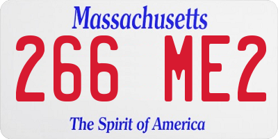 MA license plate 266ME2