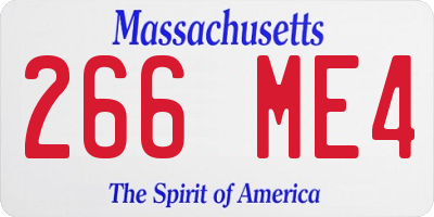 MA license plate 266ME4
