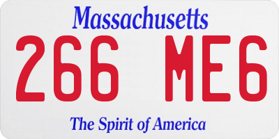 MA license plate 266ME6