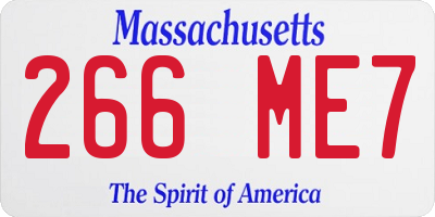 MA license plate 266ME7