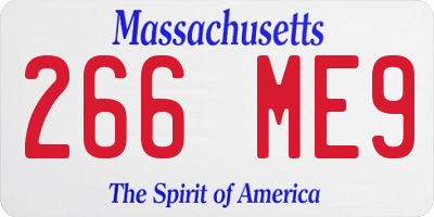 MA license plate 266ME9