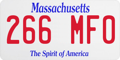 MA license plate 266MF0