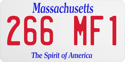 MA license plate 266MF1