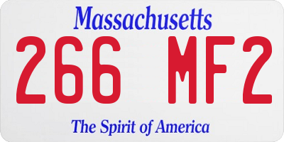 MA license plate 266MF2
