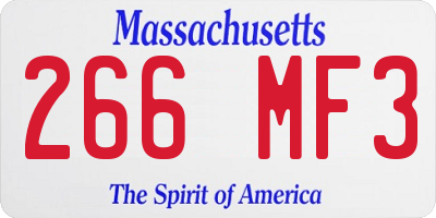 MA license plate 266MF3