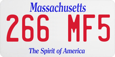 MA license plate 266MF5