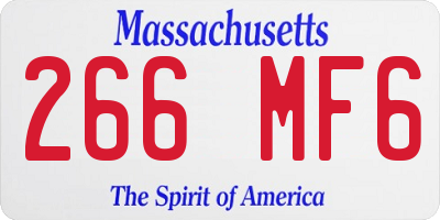 MA license plate 266MF6