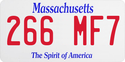 MA license plate 266MF7