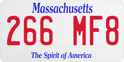 MA license plate 266MF8