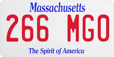 MA license plate 266MG0