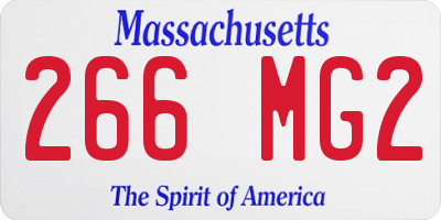 MA license plate 266MG2