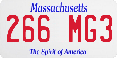 MA license plate 266MG3