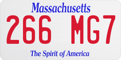 MA license plate 266MG7