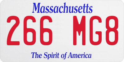 MA license plate 266MG8