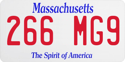MA license plate 266MG9
