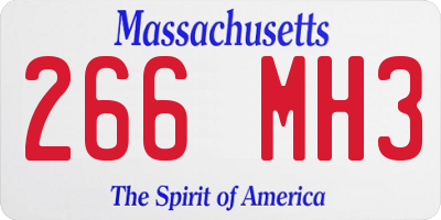 MA license plate 266MH3