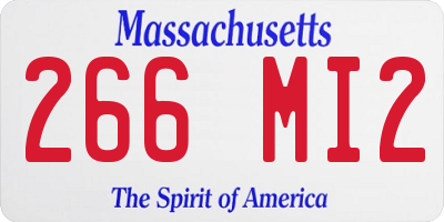 MA license plate 266MI2