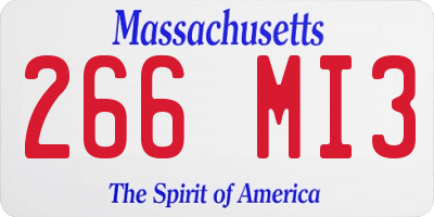 MA license plate 266MI3