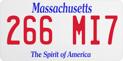 MA license plate 266MI7
