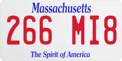 MA license plate 266MI8