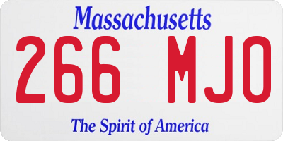 MA license plate 266MJ0