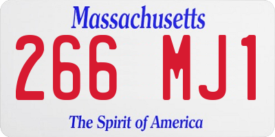 MA license plate 266MJ1