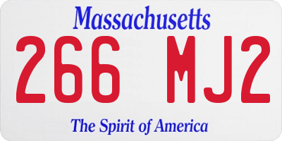MA license plate 266MJ2