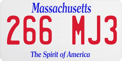 MA license plate 266MJ3