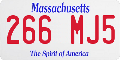 MA license plate 266MJ5
