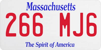 MA license plate 266MJ6