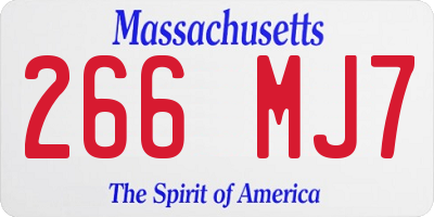 MA license plate 266MJ7