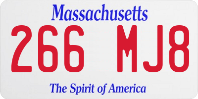 MA license plate 266MJ8