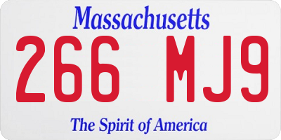 MA license plate 266MJ9